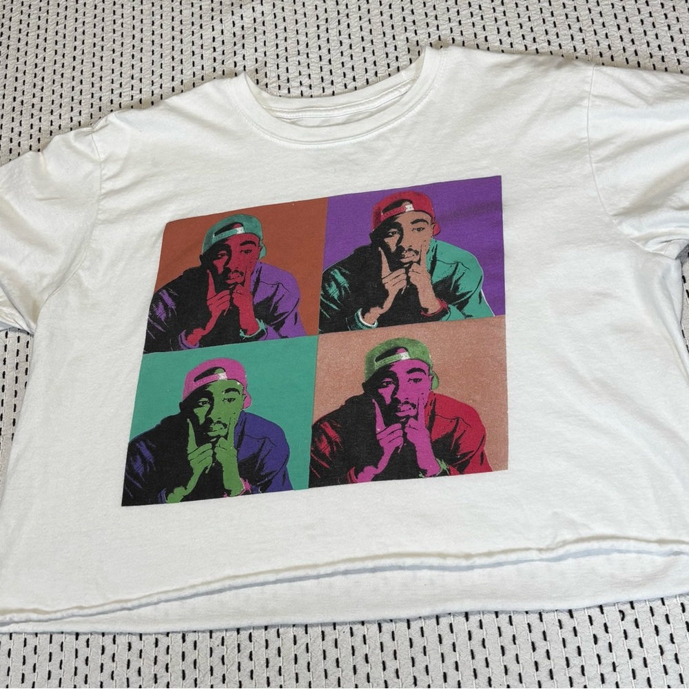 Poetic Justice Tupac Cropped Graphic T Womens Large